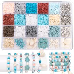 1 Box Clay Beads Bracelet Making Kit, Polymer Heishi Preppy Letter Beads for Friendship Bracelet, Pearl Disc Beads Charms