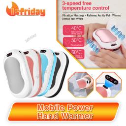 Hand Warmer Sleeves Stove Warmers Rechargeable 6000mah Portable Battery Double Side Heating Temperature Display Handy Warming