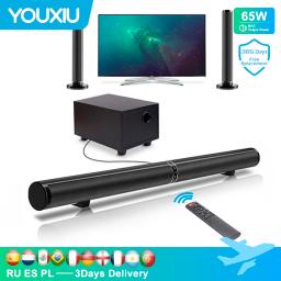 YOUXIU 65W TV Sound Bars Home Theater Soundbar Separable Bluetooth 5.0 Speakers Echo Wall Bar With Subwoofer Support Optical AUX