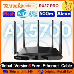 Tenda WiFi6 Router AX5700 2.4G&5G&6Ghz Full Gigabit Wi-Fi 6E router 1.7Ghz CPU MU-MIMO Mesh Repeater AX3000 wifi router Amplier