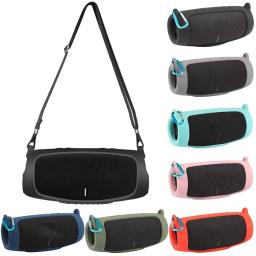 New Bluetooth Speaker Case Soft Silicone Cover Skin With Strap Carabiner for JBL Charge 5 Wireless Bluetooth Speaker Bag