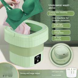 Convenient Portable Washing Machine for Travel Mini Foldable Design Household Clothes Cleaning with Dehydration 220V