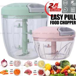 500/900ML Portable Garlic Chopper Manual Meat Mincer Crusher Vegetable Onion Cutter Food Kitchen Chopper Kitchen Tool