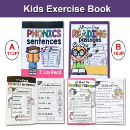 Kids Children English Exercise Book Phonics Educational Workbook  I Can Read Sentences Training Teacher Teaching Aids Montessori