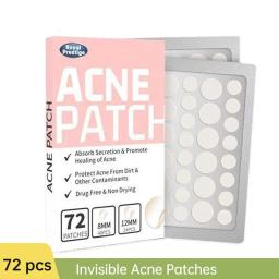 72Pcs Invisible Removal Pimple Anti-Acne Hydrocolloid Patches Spots Marks Concealer Waterproof Repair Sticker