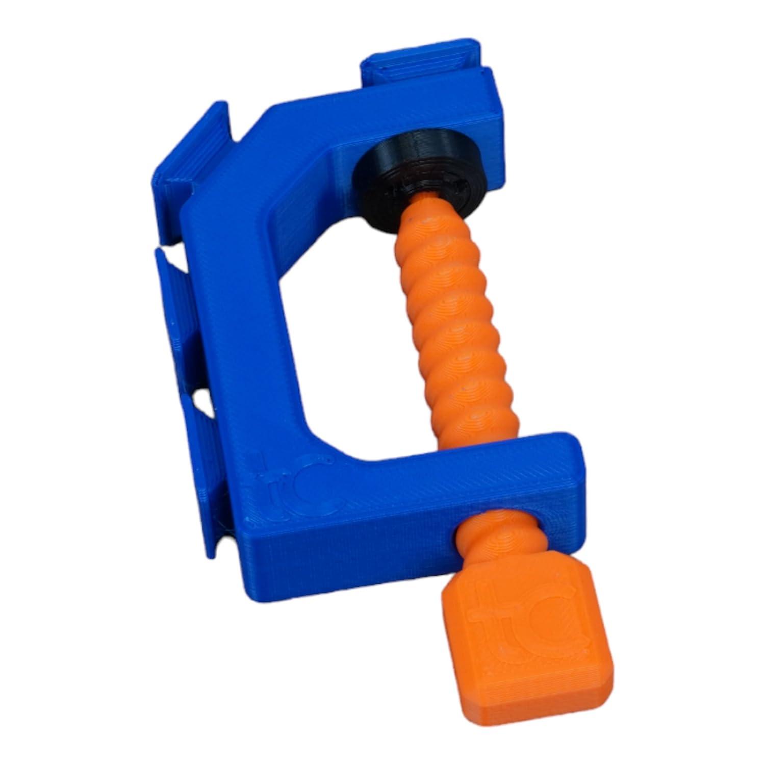 Hot Wheels Compatible Track C Clamp (Blue/Orange)