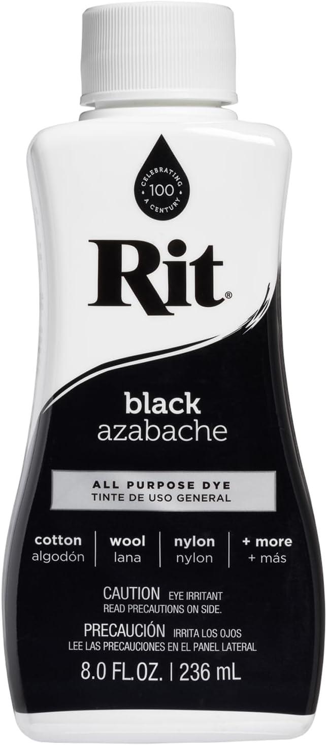 Rit Dye 88150 All Purpose Liquid Dye, Black, 8 Fl Oz (Pack of 1)