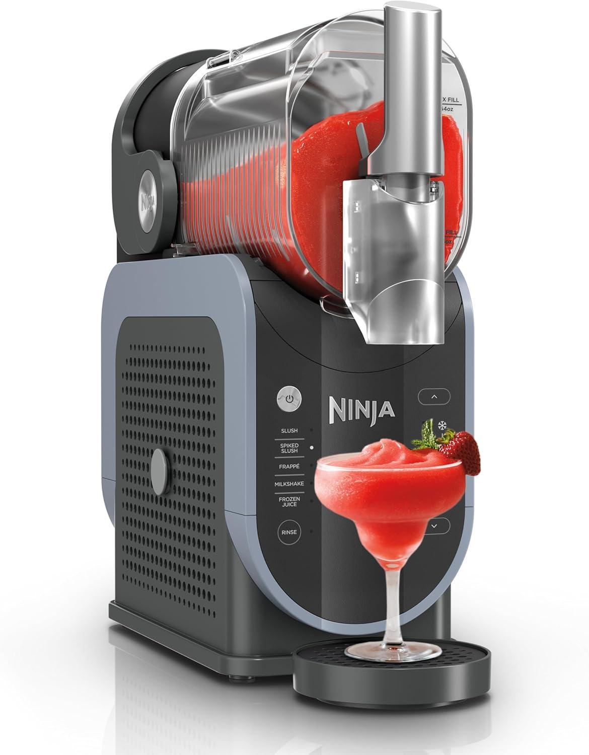 Ninja FS301 Professional Maker with RapidChill Technology, 88 oz Drink & Slushie Machine, 5 Preset Programs, Frozen Margaritas, Frappés, and More, Premium Accents, Black