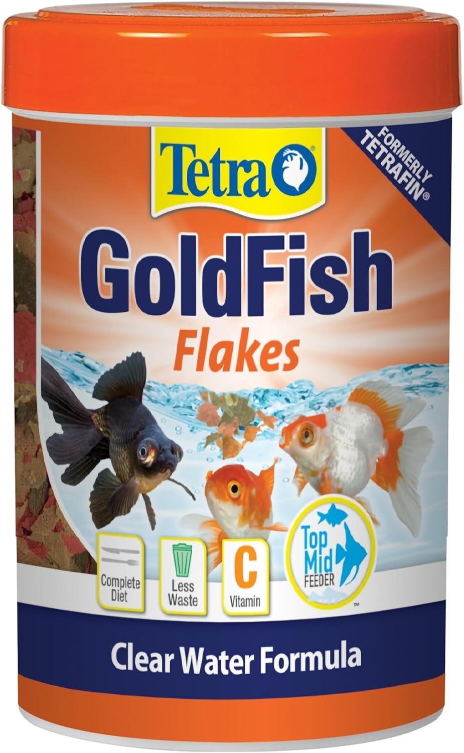 Tetra Goldfish Flakes, Nutritionally Balanced Diet For Aquarium Fish, Vitamin C Enriched Flakes, 0.42 oz