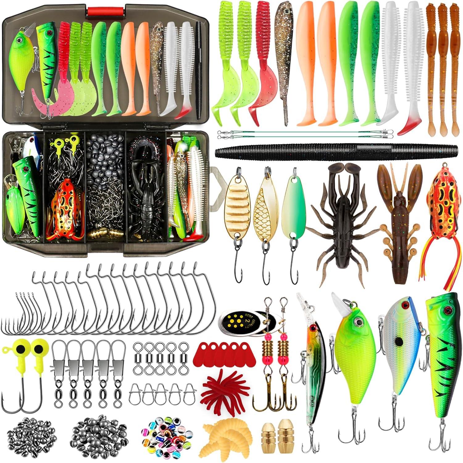 TRUSCEND Widely Used Fishing Bait Rigs Worth Every Penny, Selected Fishing Lures & Tackle Kit for Starter Freshwater Fishing, Economic/Giftable/Premium Fishing Gear Set Available, Perfect Fishing Gift