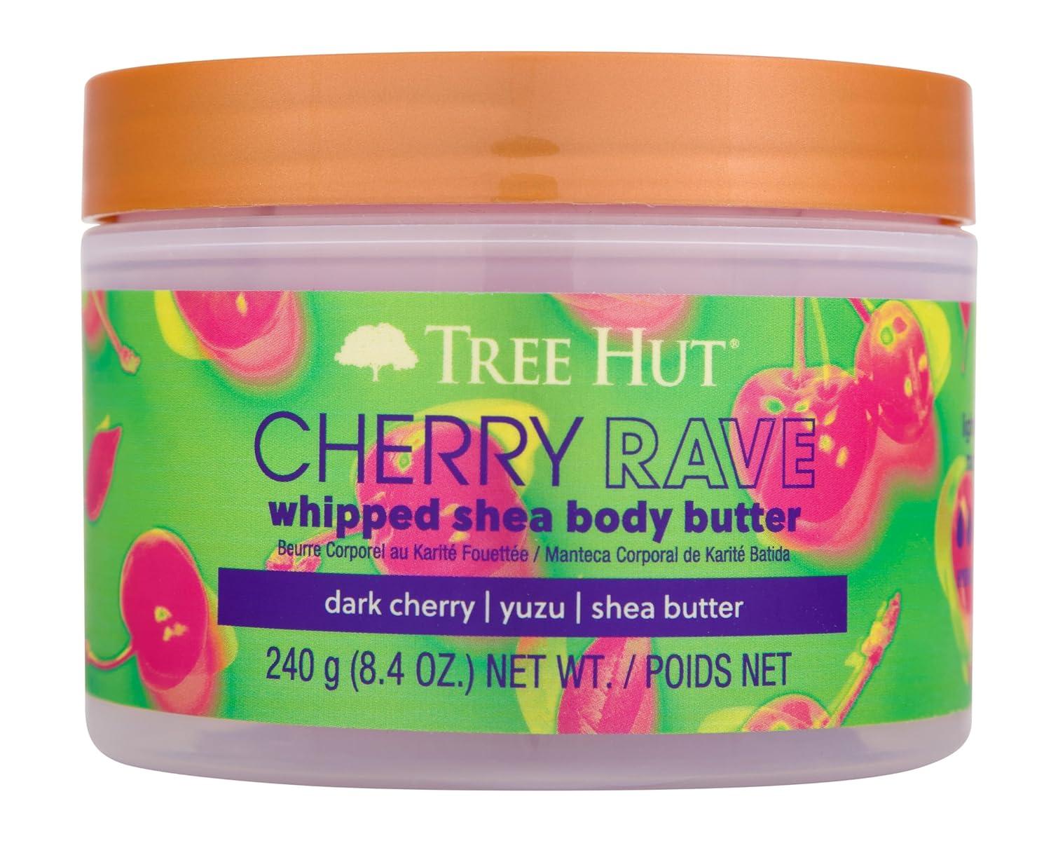 Tree Hut Cherry Rave Whipped Shea Body Butter | Long-lasting Hydration Leaves Skin Feeling Soft & Moisturized | Limited Edition Fall | Nourishing Essential Body Care | 8.4 fl oz.