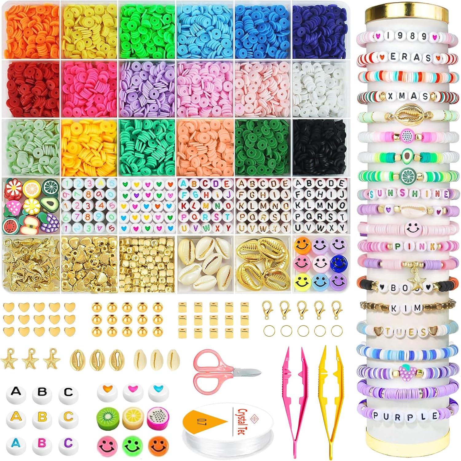 OHOME Stocking Stuffers for Kids Girls - 5300 Clay Beads Bracelet Making Kit,Arts and Crafts for Kids Ages 8-12,Christmas Crafts Games Toys for 3-10 Year Old Birthday Gift,Stuff Supplies